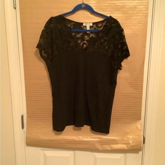 ABDIANCE APPAREL ~BLACK BLOUSE~ LACE DETAIL~3X - Picture 1 of 4